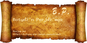 Botyán Perjámos névjegykártya